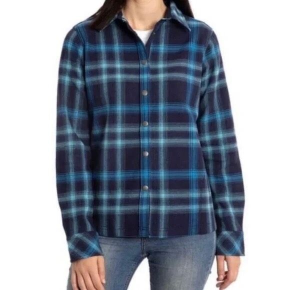 Orvis Jackets & Blazers - ✨Orvis Womens Fleece Lined Blue Flannel Shirt Sz Large Jacket✨
